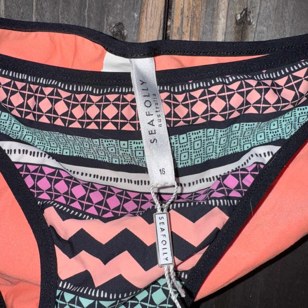 Seafolly Future Tribe Hipster Bikini Bottoms Size 12 - Picture 5 of 8